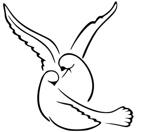 Two Doves Coloring Page